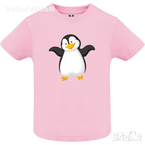 Нова бебешка тениска с Пингвин, в три цвята, снимка 3 - Бебешки блузки - 45670959