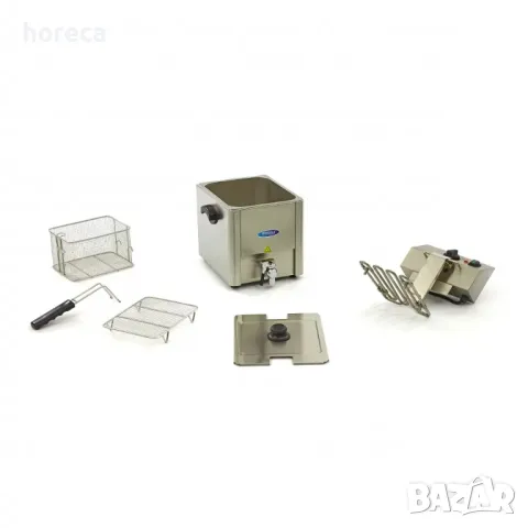 Електрически фритюрник 8 л - кран, студена зона и регулируем термостат, снимка 7 - Обзавеждане на кухня - 49490037