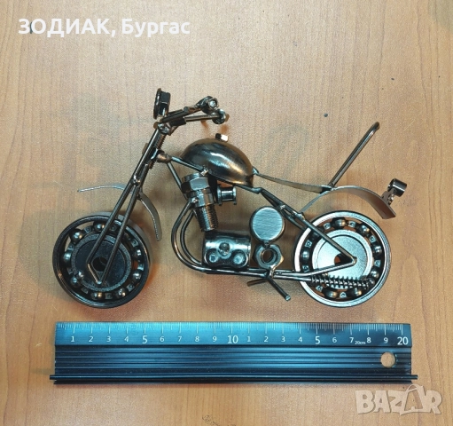 Метална Пластика - МОТОЦИКЛЕТ - 29 см, снимка 8 - Декорация за дома - 27275447