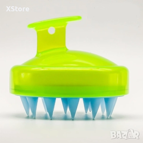 Силиконова четка за разнасяне на шампоан и масаж на скалпа, снимка 4 - Масажори - 52508106