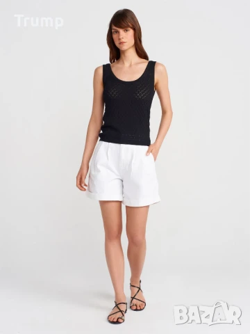 Високо качество Дънкови шорти с двойно плисиране и подгъв - бели, снимка 3 - Дънки - 50816510