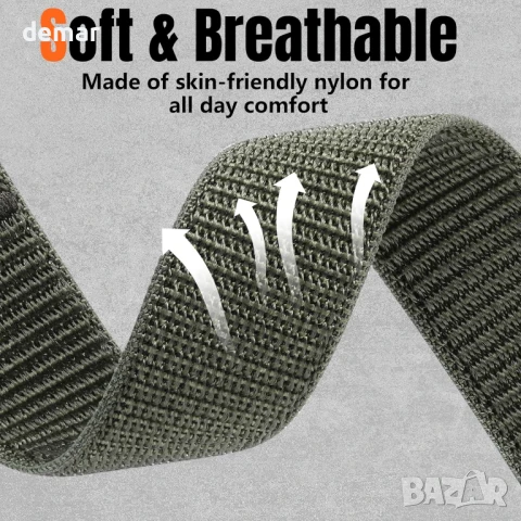 Каишка за часовник Bandletic 22 мм, съвместима с Garmin Fenix 6 Pro - Fenix 7/6/8/5, зелена, снимка 4 - Каишки за часовници - 51104951