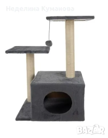 ❌️ ЧЕСАЛКА ЗА КОТКИ КАТЕРУШКА 4 ЕТАЖА СИВА 71СМ, снимка 4 - За котки - 48645677