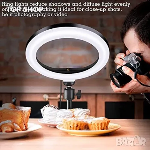 Нова Многофункционална LED Пръстен Селфи Светлина с USB, снимка 2 - Друга електроника - 49239284