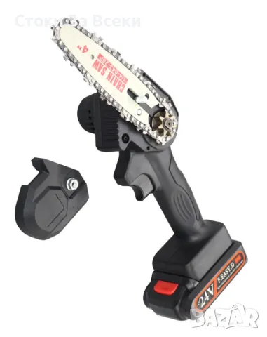 Ръчен електрически верижен трион от закалена стомана с 2 батерии, снимка 1