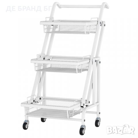 Мобиленa сгъваемa металенa кухненска етажерка / помощна количка HW006B, снимка 3 - Маси - 35885542