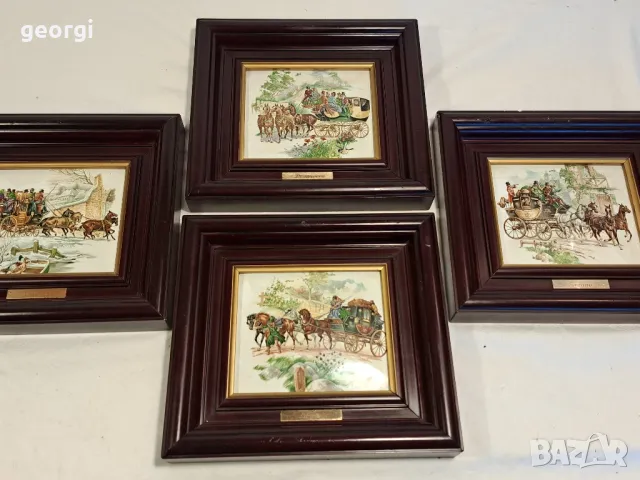 картина върху медна плака "Четири сезона" четириптих 1/3