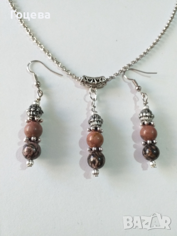 Новият ни Бохо комплект бижута с камъни Родонит , снимка 3 - Бижутерийни комплекти - 36198154