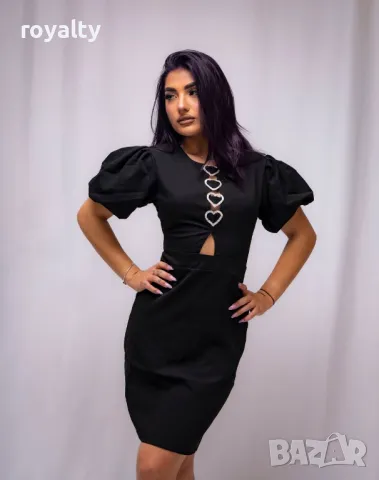 Стилна дамска черна рокля , снимка 5 - Рокли - 50374980