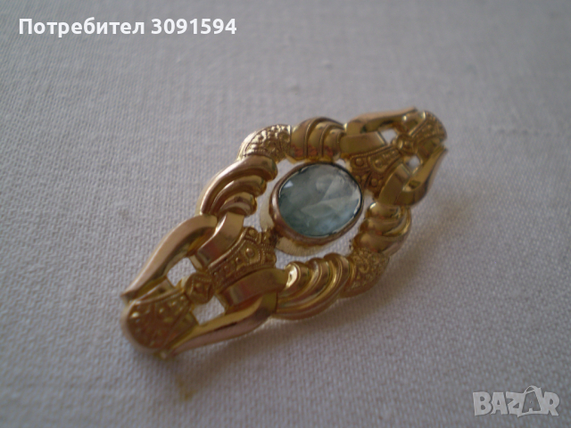 Античен син камък брошка - Art Deco - Германия 30-те години - брошка  Брошка Германия. 30-те години, снимка 3 - Антикварни и старинни предмети - 36512793