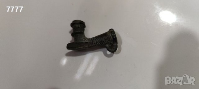 Старинна османска бронзова лула за опиум - тютюн , снимка 3 - Антикварни и старинни предмети - 39584443
