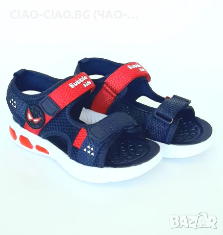 *СВЕТЕЩИ* Сандали за момче със Спайдърмен, снимка 4 - Детски сандали и чехли - 50877847