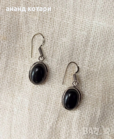 Висящи обеци от Тибет с естествени камъни, снимка 3 - Обеци - 53226495