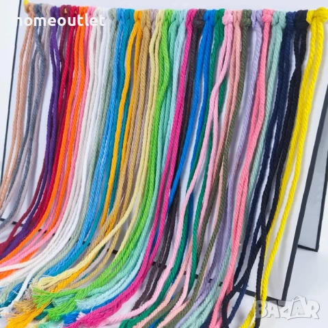 Памучен шнур / въже за макраме X001BZBZA5 4MM/200M DUNKELGRUN, снимка 2 - Гоблени - 50724098