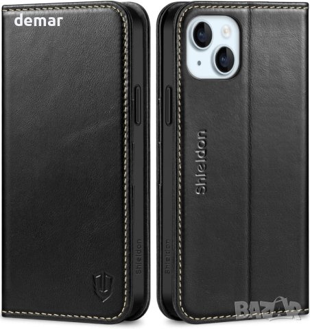 Калъф SHIELDON за: iPhone 15 Plus 5G 6.7"-черен; iPhone 15 6.1"-червен