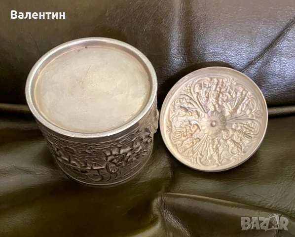 #1501# Буркан с капак. За подправки. Посребрен. Холандия., снимка 4 - Кутии за храна - 50459744