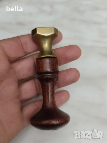 Стар восъчен печат за восък Основа от масивен бронз/месинг , снимка 3 - Антикварни и старинни предмети - 53739170