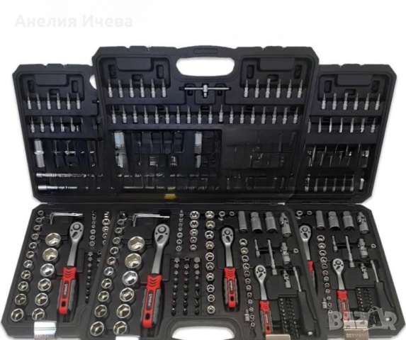 Куфар с инструменти Гедоре 172 части с 3 броя тресчотки, снимка 3 - Куфари с инструменти - 51471080