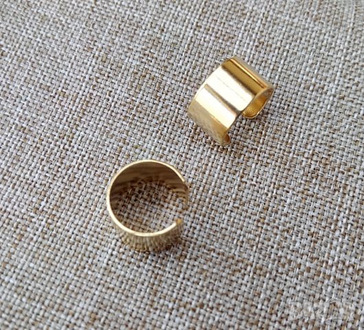 Унисекс обеца маншет -- 24-каратово златно покритие, снимка 3 - Обеци - 40005984