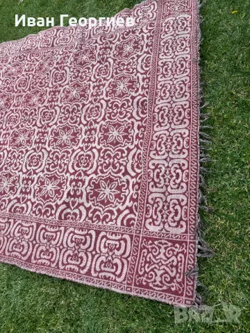 Жакардов килим 3,20х1,90 см червено и сиво, снимка 9 - Килими - 47961615
