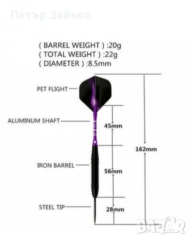 Комплект дартс със стоманен връх GOODARTS 23g, снимка 4 - Други спортове - 40241842