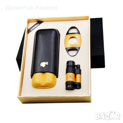 Cohiba подаръчен комплект от запалка, ножица и калъф за 2 пури, снимка 4 - Други - 50999499