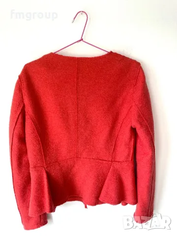 Дамско сако Зара Zara с пеплум оранжево, снимка 2 - Сака - 49760131