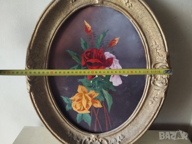 Стара картина-цветя, снимка 5 - Картини - 44306674