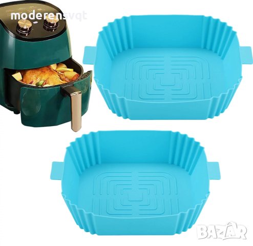 Квадратна силиконова тавичка за печене в Air Fryer топлоустойчива за многократна употреба, снимка 5 - Форми - 41449692