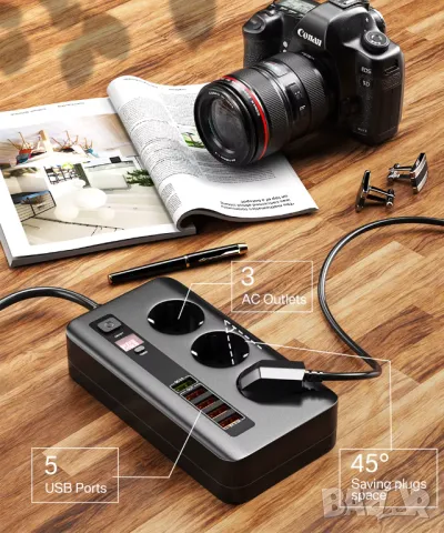 Разклонител BKL-04EU / черен, снимка 3 - Други - 49867443