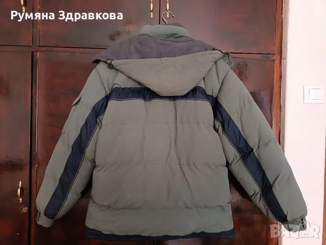 Мъжко зимно маслено-зелено дебело яке XL/2XL, снимка 2 - Якета - 49692392