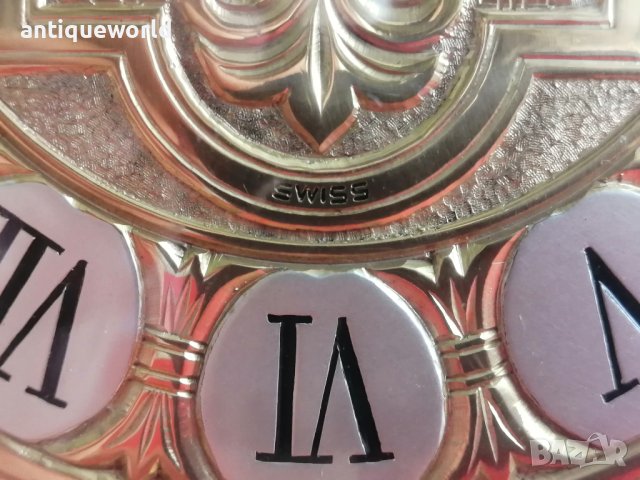 ELSINOR Настолен Швейцарски Механичен Часовник Оникс, снимка 4 - Антикварни и старинни предмети - 40675400