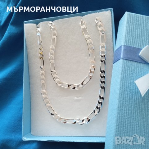 Нов, масивен сребърен комплект за мъж. С подаръчна кутия, снимка 2 - Бижутерийни комплекти - 41669859