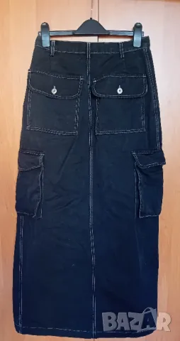 Карго дънкова дълга пола, снимка 9 - Поли - 49940115