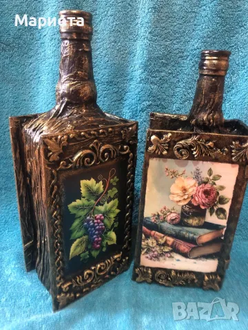 Декорирана бутилка книга, снимка 3 - Декорация за дома - 39778628