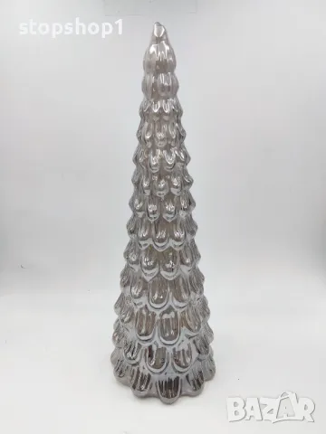 Стъклена светеща Led коледна елха 30см 10 диаметър , снимка 4 - Декорация за дома - 47701141
