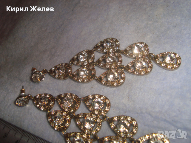 ПРЕКРАСНИ ПОЗЛАТЕНИ ЮВЕЛИРНО ИЗРАБОТЕНИ с ФАСЕТИРАНИ КРИСТАЛИ СКЪПОЦЕННИ АРТ ОБЕЦИ 4111, снимка 5 - Обеци - 36512377