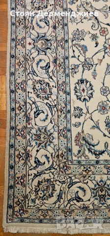 Оригинален персийски килим Наин, снимка 7 - Килими - 50567744