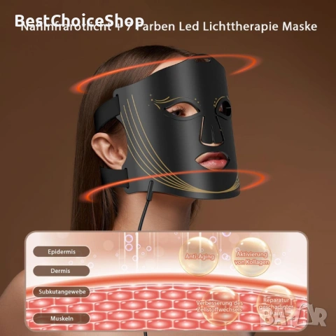 LED терапия с охлаждаща маска, анти-стареене и лечение на акне, снимка 7 - Козметични уреди - 53694552