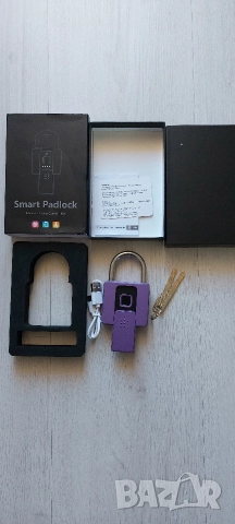 Смарт катинар P10BF-Purple/EU с пръстов отпечатък, приложение и ключ, снимка 4 - Друга електроника - 52940749