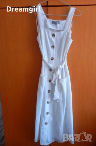 Бяла лятна рокля на Dorothy Perkins, размер 34, снимка 1 - Рокли - 41780965