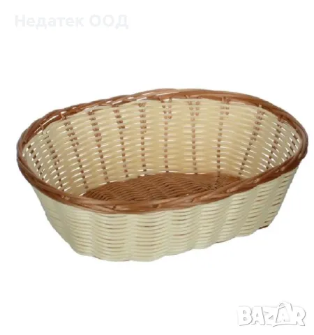 Декоративна овална кухненска кошница, кафява, 27x20x8см