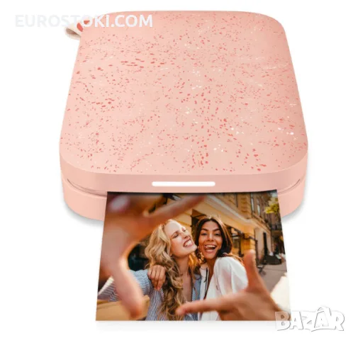 Фотопринтер HP Sprocket 2×3″, мобилен фотопринтер за моментни снимки, цвят: розов