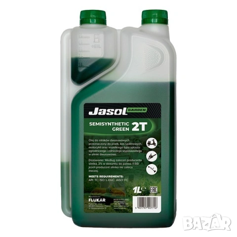 Двутактово масло JASOL 2T STROKE OIL SEMISYNTHETIC GREEN 1л