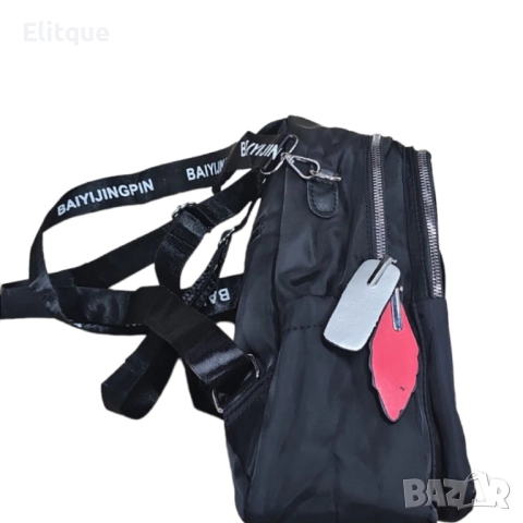 Модерна, дамска, ежедневна раница със сребристи ципове , снимка 5 - Раници - 52905725