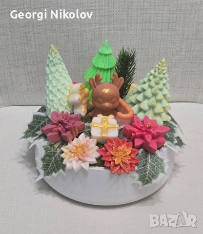 Кашпи със сапунени цветя, снимка 3 - Изкуствени цветя - 52663604