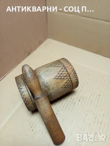 Соц Старо Дървено Хаванче Хаван Чукало За Подправки., снимка 5 - Антикварни и старинни предмети - 49874743