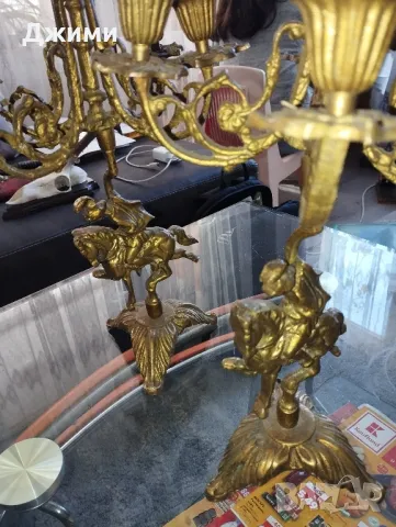 масивни бронзови свещници, снимка 5 - Антикварни и старинни предмети - 47725659