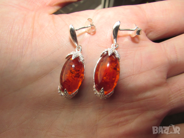 Обеци с кехлиба 6.7гр. подходящи за подарък, снимка 2 - Обеци - 44597097