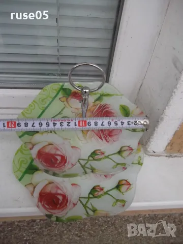 Фруктиера стъклена метал на две нива, снимка 5 - Аксесоари за кухня - 49237772